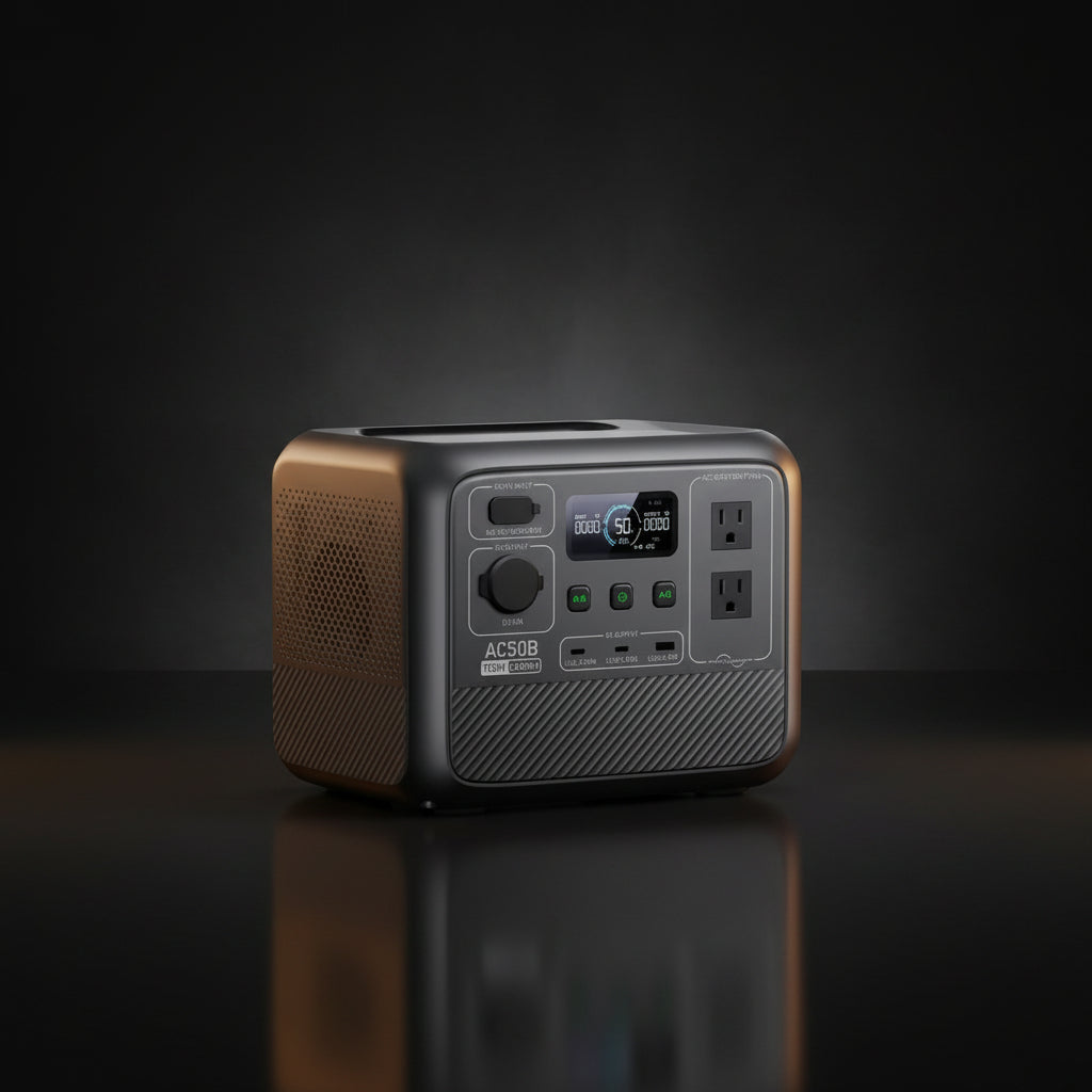700W Continuous/1000-Watt Peak Output Power Station AC50B Push Button Start Lifepo4 Battery Solar Generator for Outdoors
