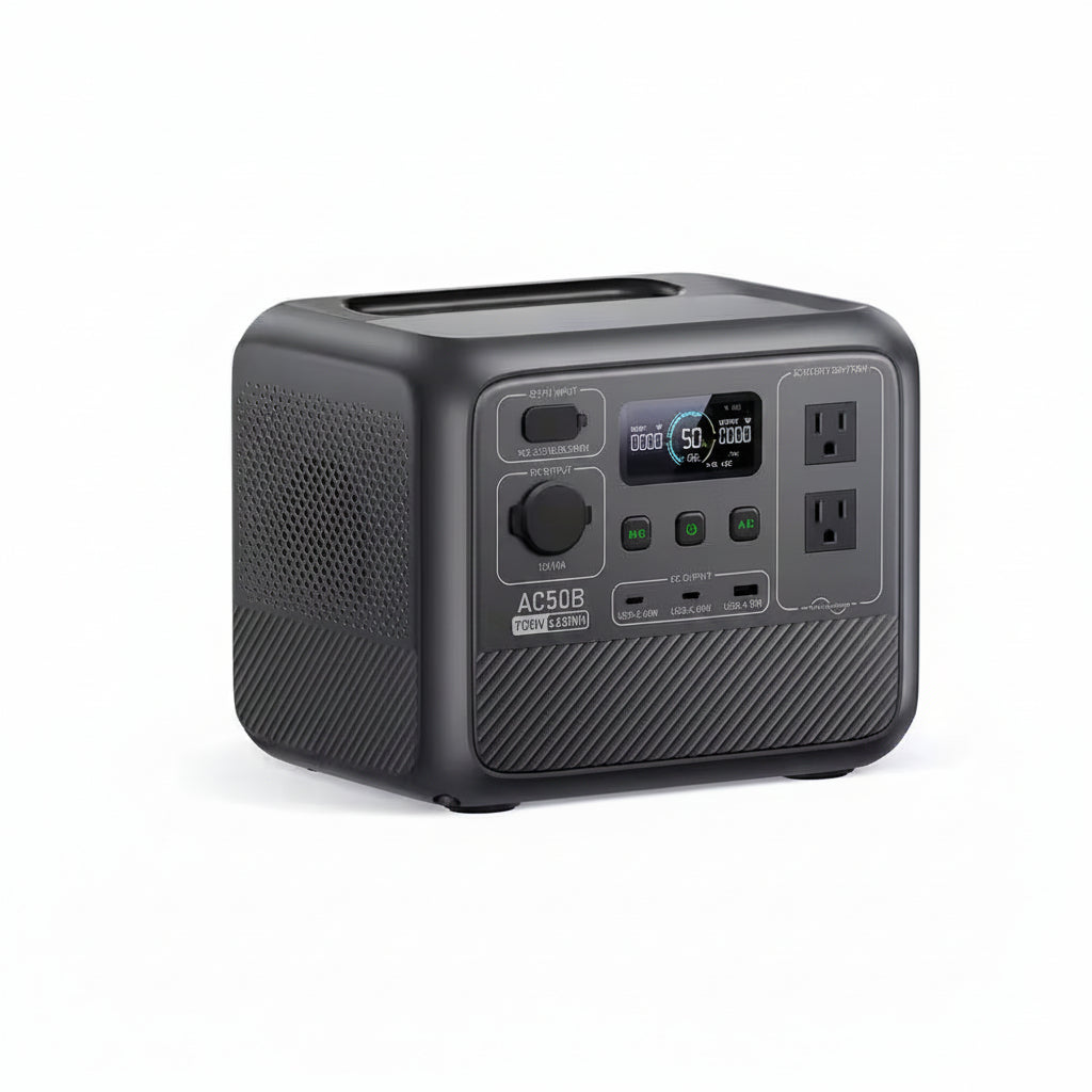 700W Continuous/1000-Watt Peak Output Power Station AC50B Push Button Start Lifepo4 Battery Solar Generator for Outdoors