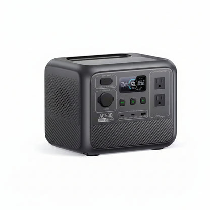700W Continuous/1000-Watt Peak Output Power Station AC50B Push Button Start Lifepo4 Battery Solar Generator for Outdoors