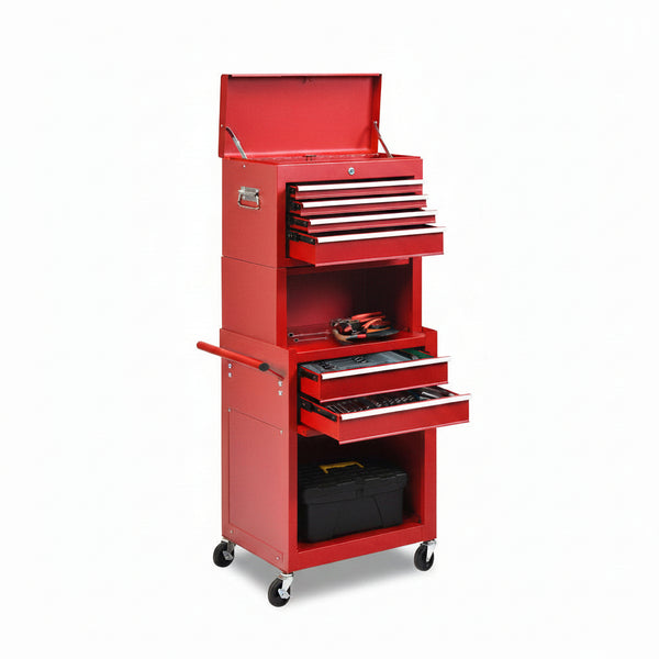 Tool Chest Built for Organized Storage, 6 Drawers, Steel Construction, 200 lb Capacity, Mobile Casters